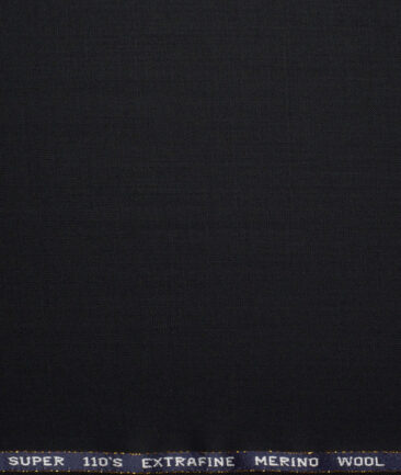 Georgia Gullini Italy Super 110's Solids 45% Merino Wool Suiting Fabric (Jet Black)