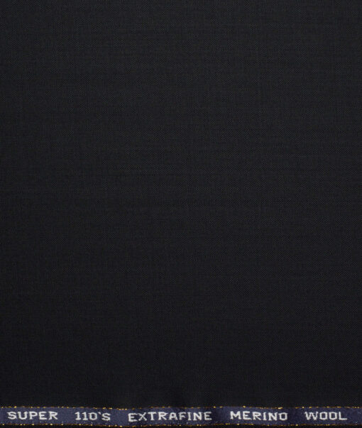 Georgia Gullini Italy Super 110's Solids 45% Merino Wool Suiting Fabric (Jet Black)