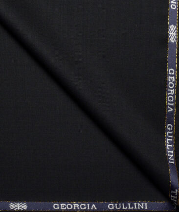 Georgia Gullini Italy Super 110's Solids 45% Merino Wool Suiting Fabric (Jet Black)