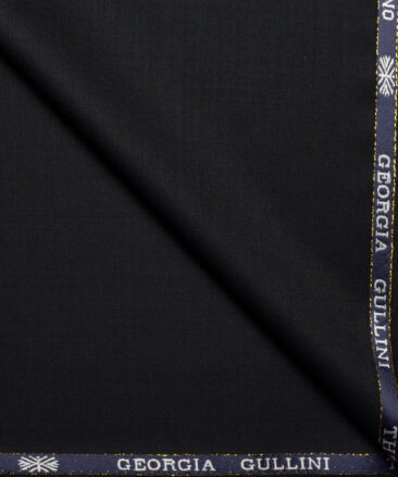 Georgia Gullini Italy Super 110's Solids 45% Merino Wool Suiting Fabric (Jet Black)