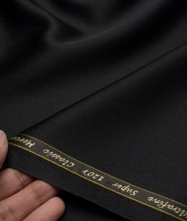 Georgia Gullini Italy Super 120's Solids 30% Merino Wool Suiting Fabric (Black)