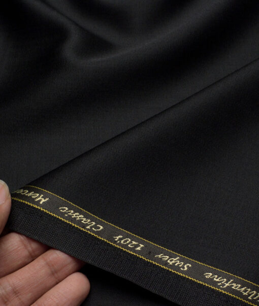 Georgia Gullini Italy Super 120's Solids 30% Merino Wool Suiting Fabric (Black)