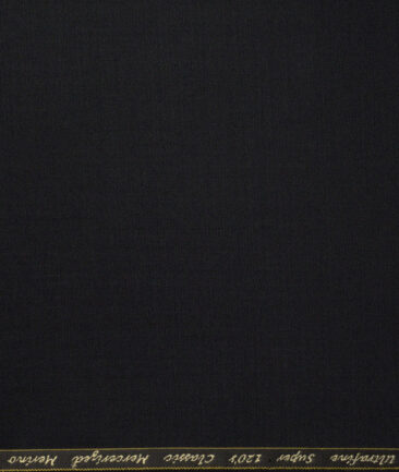 Georgia Gullini Italy Super 120's Solids 30% Merino Wool Suiting Fabric (Black)