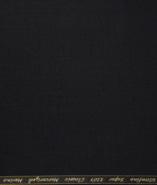 Georgia Gullini Italy Super 120's Solids 30% Merino Wool Suiting Fabric (Black)