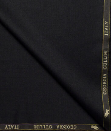 Georgia Gullini Italy Super 120's Solids 30% Merino Wool Suiting Fabric (Black)