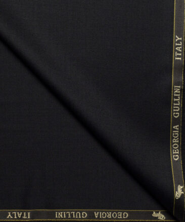 Georgia Gullini Italy Super 120's Solids 30% Merino Wool Suiting Fabric (Black)
