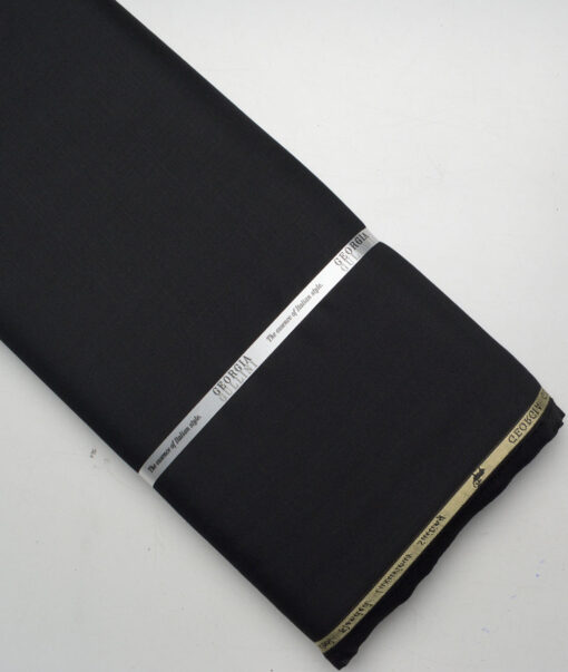 Georgia Gullini Italy Super 120's Solids 30% Merino Wool Suiting Fabric (Black)