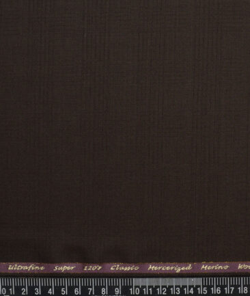 Georgia Gullini Italy Super 120's Checks 30% Merino Wool Suiting Fabric (Dark Brown)