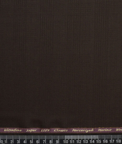 Georgia Gullini Italy Super 120's Checks 30% Merino Wool Suiting Fabric (Dark Brown)