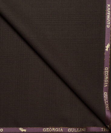 Georgia Gullini Italy Super 120's Checks 30% Merino Wool Suiting Fabric (Dark Brown)