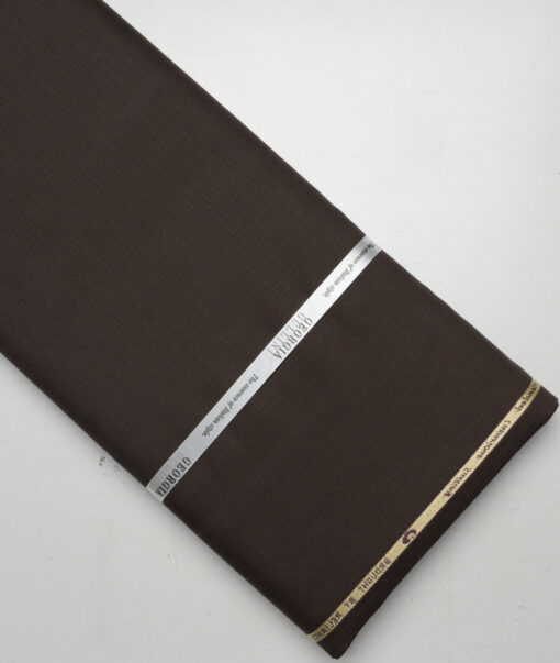 Georgia Gullini Italy Super 120's Checks 30% Merino Wool Suiting Fabric (Dark Brown)