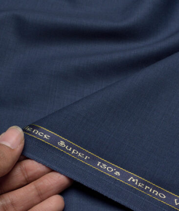 Georgia Gullini Italy Super 130's Solids 50% Merino Wool Suiting Fabric (Blue)
