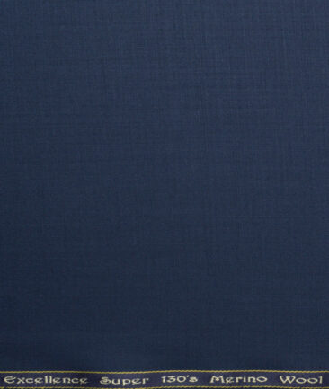Georgia Gullini Italy Super 130's Solids 50% Merino Wool Suiting Fabric (Blue)