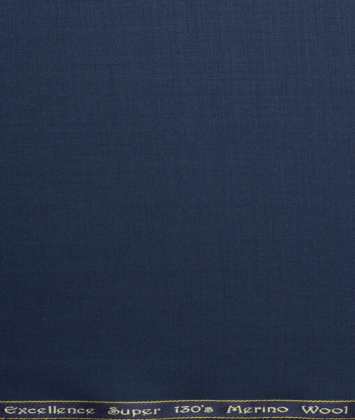 Georgia Gullini Italy Super 130's Solids 50% Merino Wool Suiting Fabric (Blue)