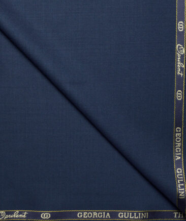 Georgia Gullini Italy Super 130's Solids 50% Merino Wool Suiting Fabric (Blue)