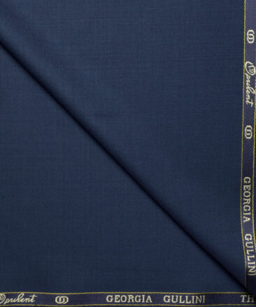 Georgia Gullini Italy Super 130's Solids 50% Merino Wool Suiting Fabric (Blue)