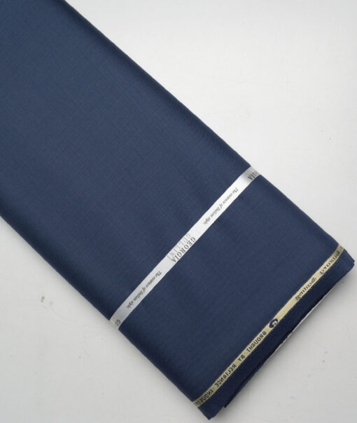 Georgia Gullini Italy Super 130's Solids 50% Merino Wool Suiting Fabric (Blue)