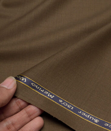Georgia Gullini Italy Super 130's Solids 50% Merino Wool Suiting Fabric (Coffee Brown)