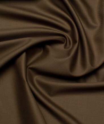 Georgia Gullini Italy Super 130's Solids 50% Merino Wool Suiting Fabric (Coffee Brown)