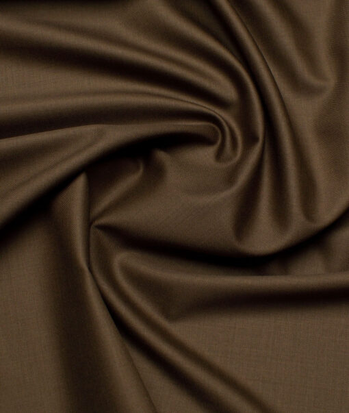 Georgia Gullini Italy Super 130's Solids 50% Merino Wool Suiting Fabric (Coffee Brown)