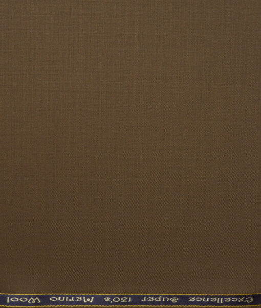Georgia Gullini Italy Super 130's Solids 50% Merino Wool Suiting Fabric (Coffee Brown)