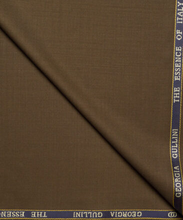 Georgia Gullini Italy Super 130's Solids 50% Merino Wool Suiting Fabric (Coffee Brown)