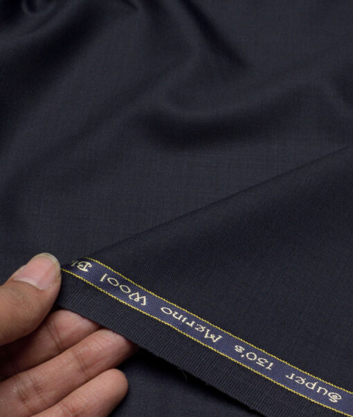Georgia Gullini Italy Super 130's Solids 50% Merino Wool Suiting Fabric (Dark Blue)