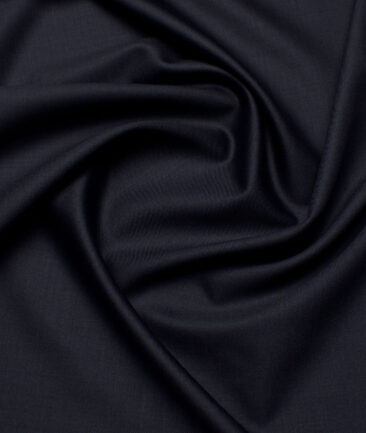 Georgia Gullini Italy Super 130's Solids 50% Merino Wool Suiting Fabric (Dark Blue)