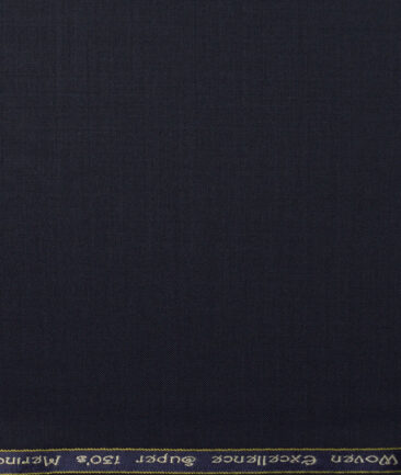Georgia Gullini Italy Super 130's Solids 50% Merino Wool Suiting Fabric (Dark Blue)