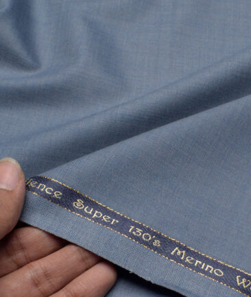 Georgia Gullini Italy Super 130's Solids 50% Merino Wool Suiting Fabric (Light Blue)