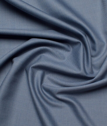 Georgia Gullini Italy Super 130's Solids 50% Merino Wool Suiting Fabric (Light Blue)