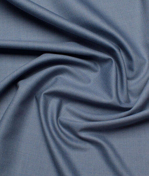 Georgia Gullini Italy Super 130's Solids 50% Merino Wool Suiting Fabric (Light Blue)
