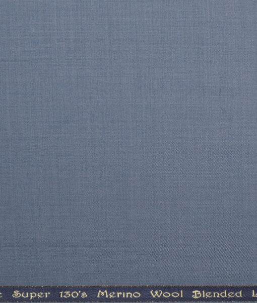 Georgia Gullini Italy Super 130's Solids 50% Merino Wool Suiting Fabric (Light Blue)