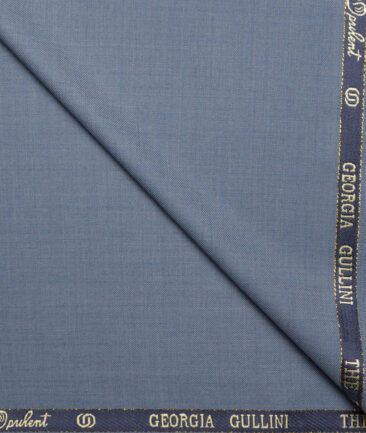 Georgia Gullini Italy Super 130's Solids 50% Merino Wool Suiting Fabric (Light Blue)