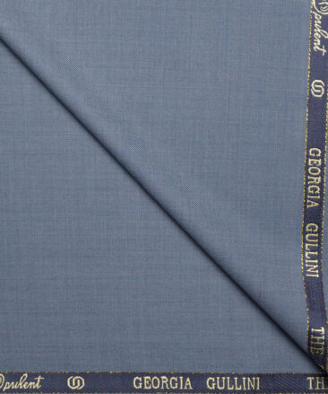 Georgia Gullini Italy Super 130's Solids 50% Merino Wool Suiting Fabric (Light Blue)