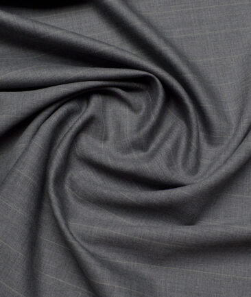 Georgia Gullini Italy Super 130's Striped 50% Merino Wool Suiting Fabric (Grey)