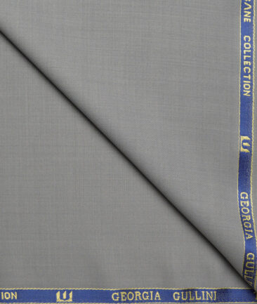 Georgia Gullini Italy Super 120's Solids 70% Merino Wool Suiting Fabric (Light Grey)