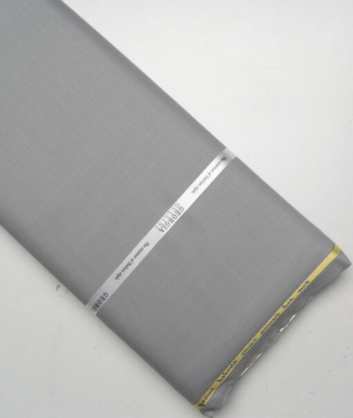 Georgia Gullini Italy Super 120's Solids 70% Merino Wool Suiting Fabric (Light Grey)