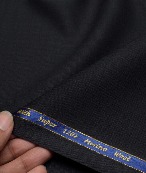 Georgia Gullini Italy Super 120's Structured 70% Merino Wool Suiting Fabric (Black)