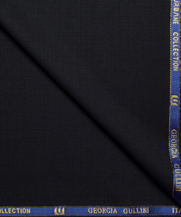 Georgia Gullini Italy Super 120's Structured 70% Merino Wool Suiting Fabric (Black)