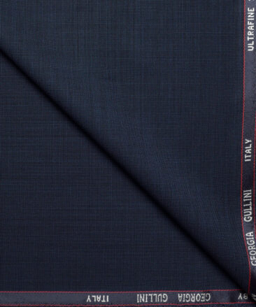 Georgia Gullini Italy Super 120's Structured 70% Merino Wool Suiting Fabric (Dark Blue)