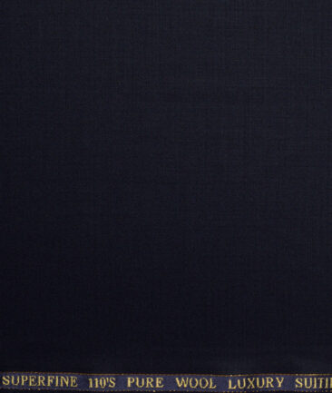 Georgia Gullini Italy Super 110's Solids 100% Merino Wool Suiting Fabric (Dark Navy Blue)