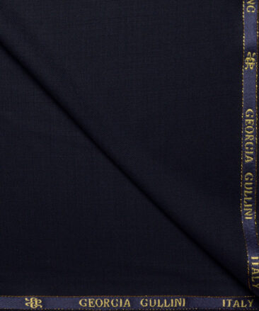 Georgia Gullini Italy Super 110's Solids 100% Merino Wool Suiting Fabric (Dark Navy Blue)