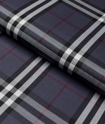 Soktas  Giza Cotton Checks Shirting Fabric (Dark Grey)