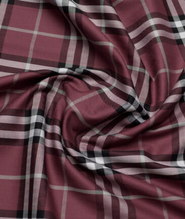 Soktas  Giza Cotton Checks Shirting Fabric (Copper Rose Pink)