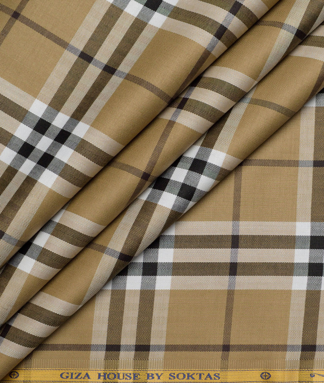 Soktas Giza Cotton Checks Shirting Fabric (Sand Brown) Soktas Giza Cotton Checks Shirting Fabric (Sand Brown)
