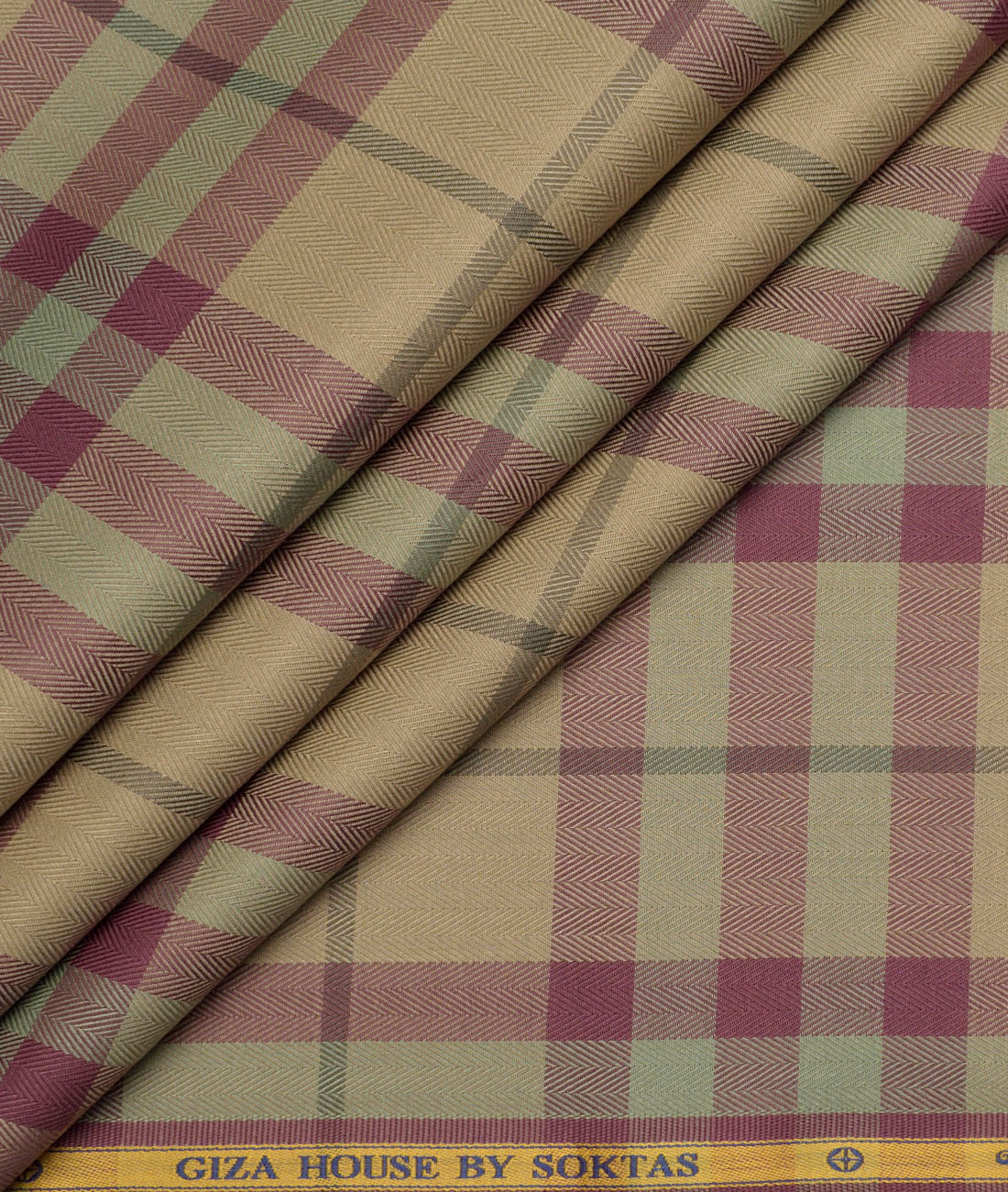 Soktas Giza Cotton Checks Shirting Fabric (Light Brown & Maroon) Soktas Giza Cotton Checks Shirting Fabric (Light Brown & Maroon)