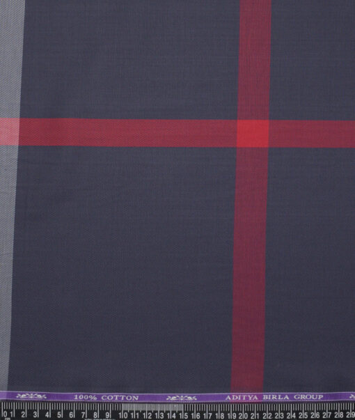 Soktas  Giza Cotton Checks Shirting Fabric (Dark Grey)