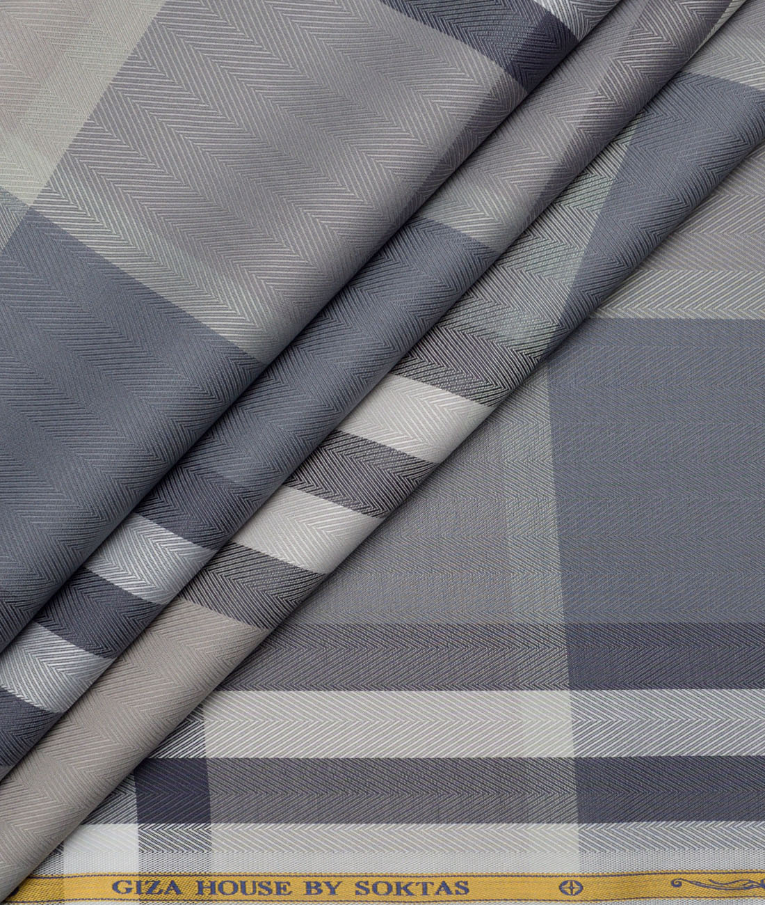 Soktas Giza Cotton Checks Shirting Fabric (Grey & Blue) Soktas Giza Cotton Checks Shirting Fabric (Grey & Blue)