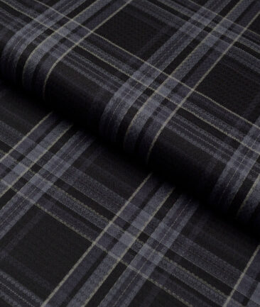 Soktas  Giza Cotton Checks Shirting Fabric (Black)